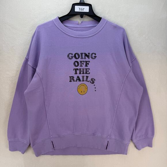 aerie Tops - AERIE WOMEN'S MEDIUM OVERSIZED SWEATSHIRT LAVENDER DISTRESSED